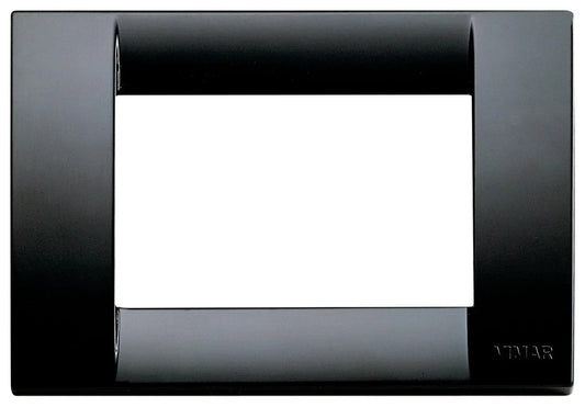 VIMAR Placca Classica 3M Nera - SKU 16743.16, Tecnopolimero Resistente, Design Elegante e Moderno