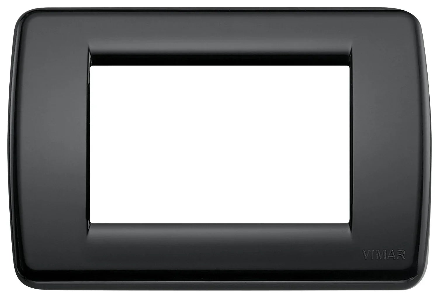 VIMAR Placca Rondò 3M Nero - Modello 16763.16, Tecnopolimero Resistente, Design Elegante a Tre Moduli