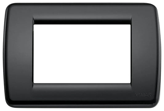 VIMAR Placca Rondò 3M Nero - Modello 16763.16, Tecnopolimero Resistente, Design Elegante a Tre Moduli