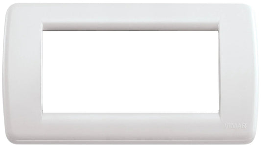 Placca Rondò 4M Bianca Per Interruttori VIMAR - Tecnopolimero Resistente - SKU 16764.04
