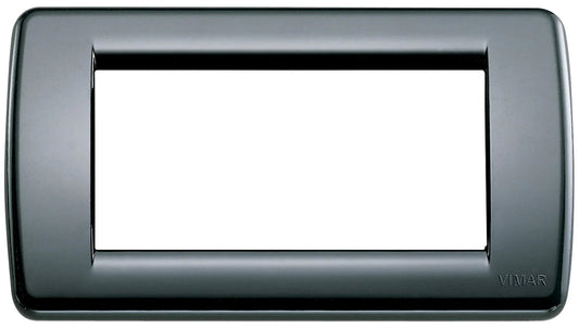 VIMAR Placca Rondò 4M Nera - SKU 16764.16, Tecnopolimero Resistente e Elegante per Moduli Elettrici