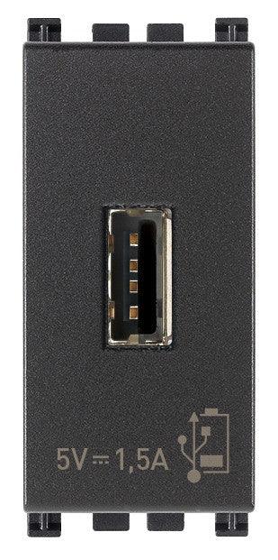 VIMAR Unità Alimentazione USB 5V 1,5A 1M Grigio - Modulare e Compatibile con Dispositivi Elettronici - 19292
