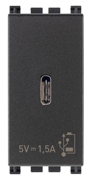 Alimentatore USB C VIMAR 5V 1,5A Grigio - Ricarica Rapida per Smartphone e Tablet - SKU 19292.C