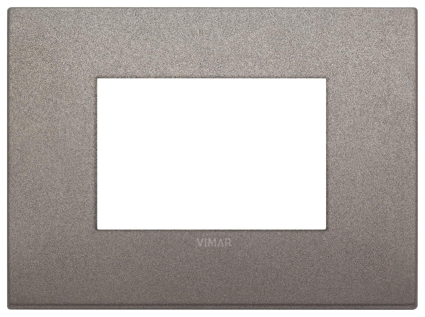 VIMAR Placca Classic 3M Titanio Matt Elegante e Resistente - SKU 19653.04, 3 Moduli, Facile Installazione