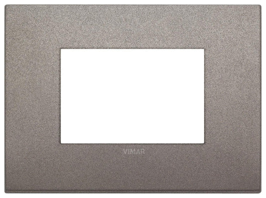 VIMAR Placca Classic 3M Titanio Matt Elegante e Resistente - SKU 19653.04, 3 Moduli, Facile Installazione