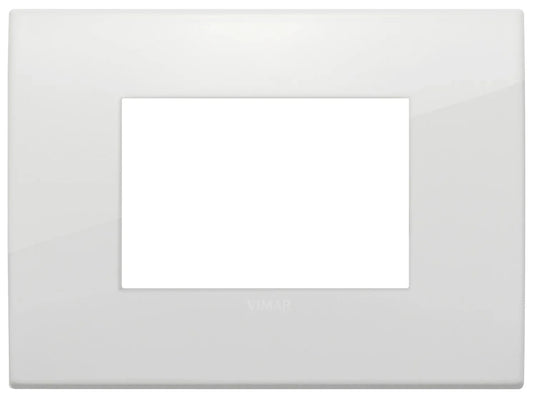 VIMAR Placca Classic 3M Polar 19653.06 - Design Elegante in Metallo per 3 Moduli, Facile Installazione