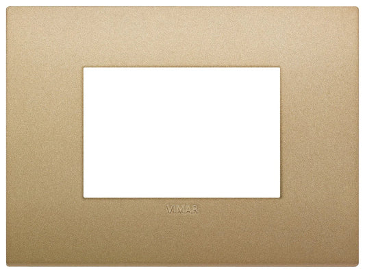 VIMAR Placca Classic 3M Oro Matt - SKU 19653.78, Design Elegante e Funzionale, 3 Moduli