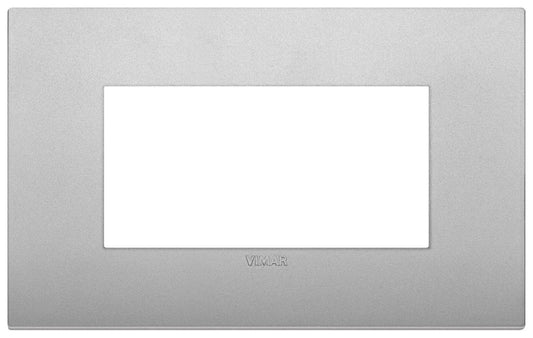 VIMAR Placca Classic 4 Moduli Silver Matt - Eleganza e Funzionalità - SKU 19654.79