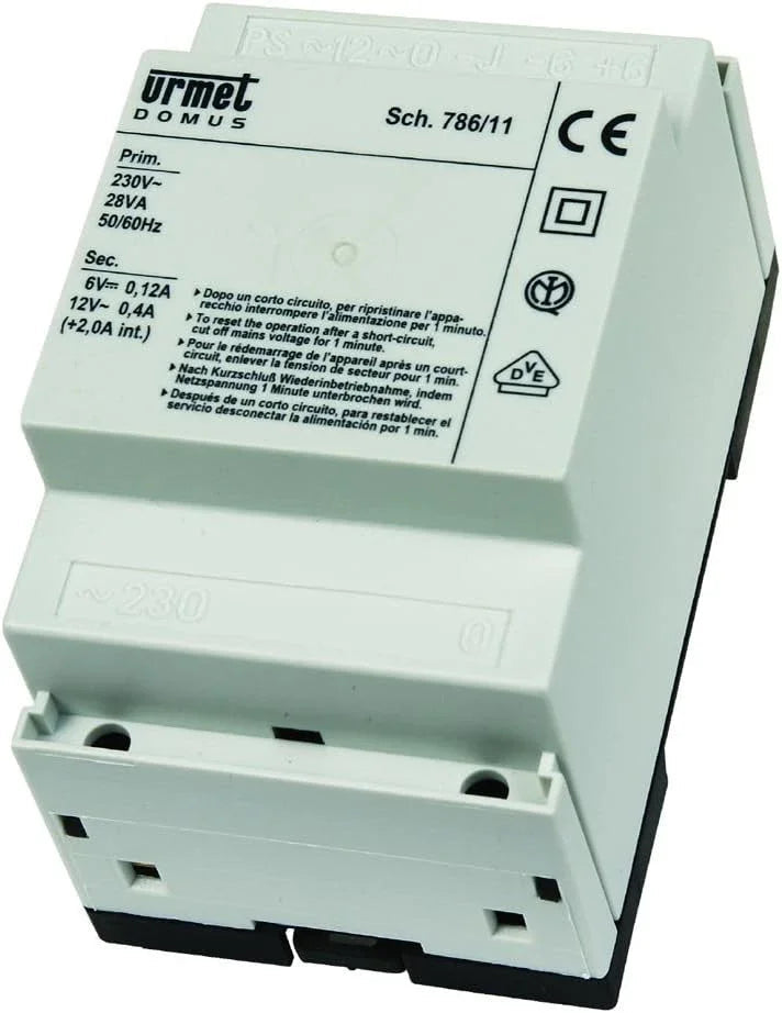 Alimentatore Citofonico Urmet 786/11 28VA - Generatore Fino a 4 Citofoni, Sicurezza PTC, Installazione Facile