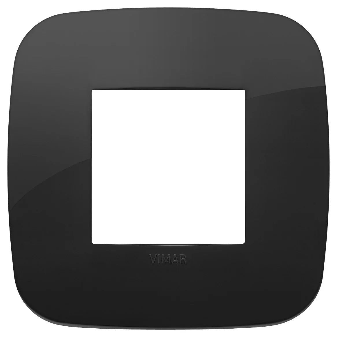 VIMAR Placca Round 2M Nero - Design Elegante e Moderno, SKU 19672.81, in Tecnopolimero Resistente