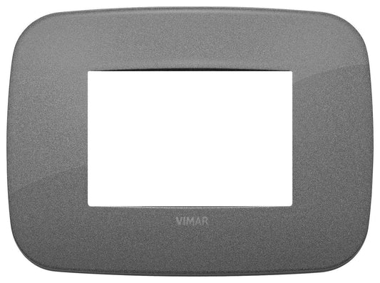VIMAR Placca Round 3M Ardesia, Metallo Elegante, Codice SKU 19683.22, Design Funzionale per Interni