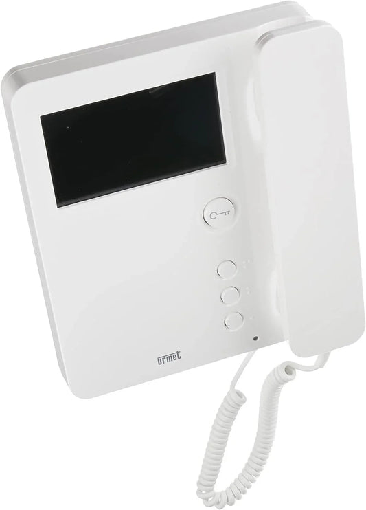 Videocitofono A Colori Urmet Miro' 1750/1 Monitor 4,3" Bianco, Sistema 2Voice, Design Elegante