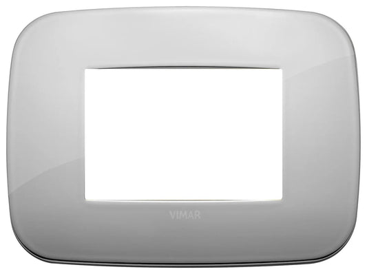 VIMAR Placca Round 3M Cromo 19683.28 - Design Elegante in Metallo, Massima Personalizzazione