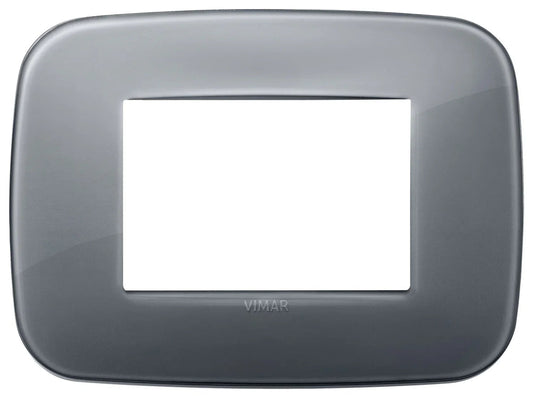 VIMAR Placca Round 3M Reflex Grigio Fumè - SKU 19683.61, Design Elegante e Versatile, Facile Installazione