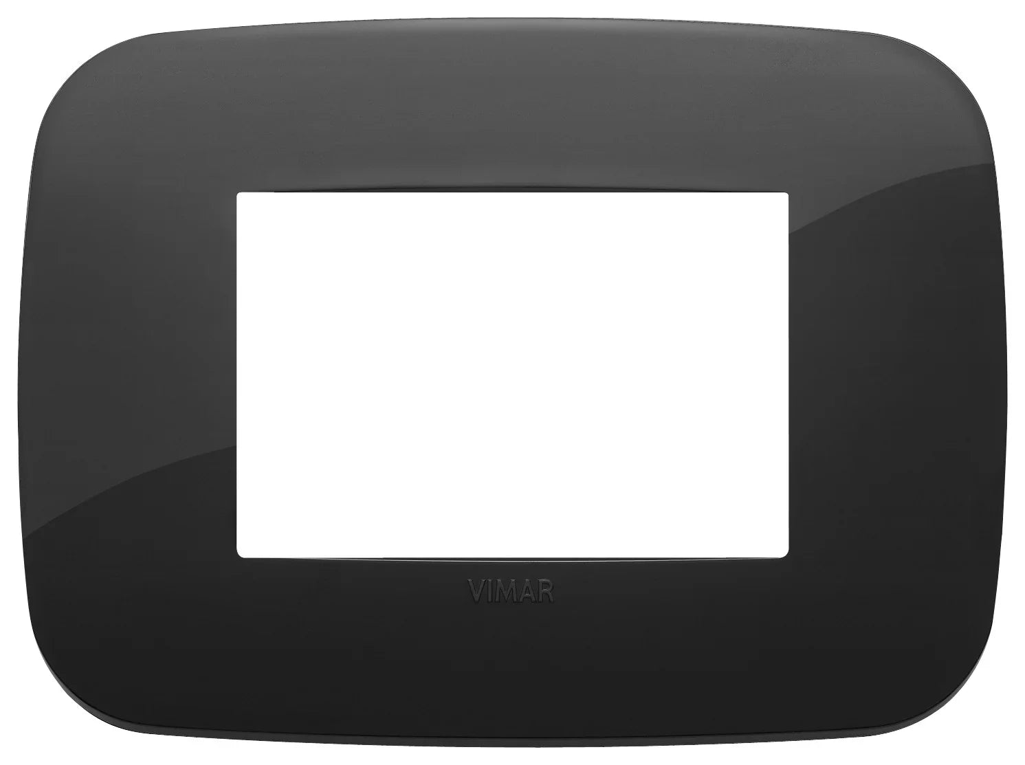 Placca Round 3M VIMAR Nero - Tecnopolimero, 3 Moduli, SKU 19683.81, Elegante e Funzionale