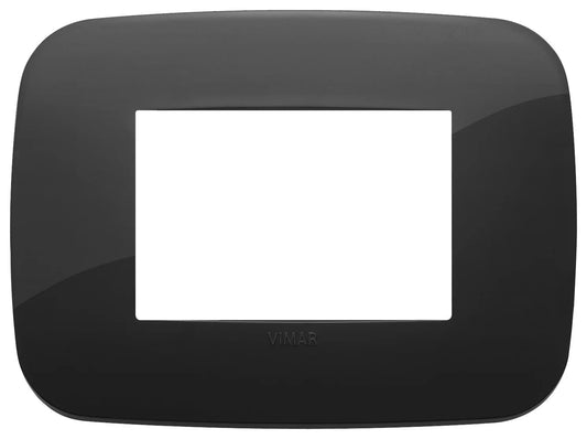 Placca Round 3M VIMAR Nero - Tecnopolimero, 3 Moduli, SKU 19683.81, Elegante e Funzionale
