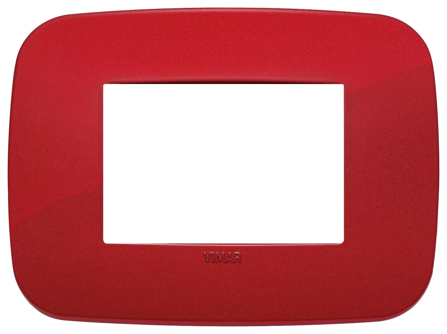 VIMAR Placca Round 3M Rosso - Design Elegante, Materiale Tecnopolimero - SKU 19683.85