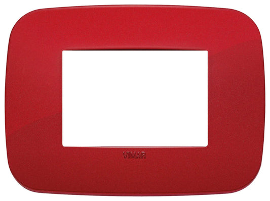 VIMAR Placca Round 3M Rosso - Design Elegante, Materiale Tecnopolimero - SKU 19683.85