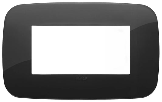 Placca Round 4 Moduli in Tecnopolimero Nero - VIMAR 19684.81, Design Elegante e Resistente