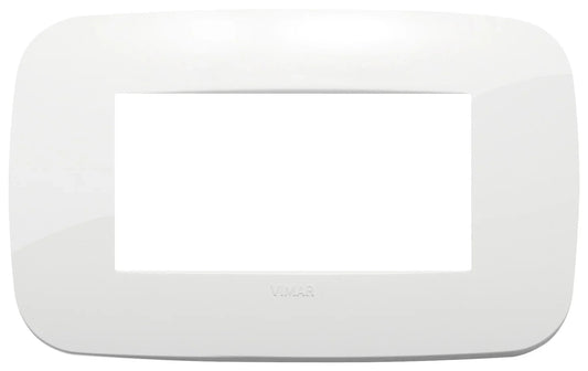 VIMAR Placca Round 4M Bianco 19684.84 - Accessorio Elegante in Tecnopolimero per Moduli Elettrici