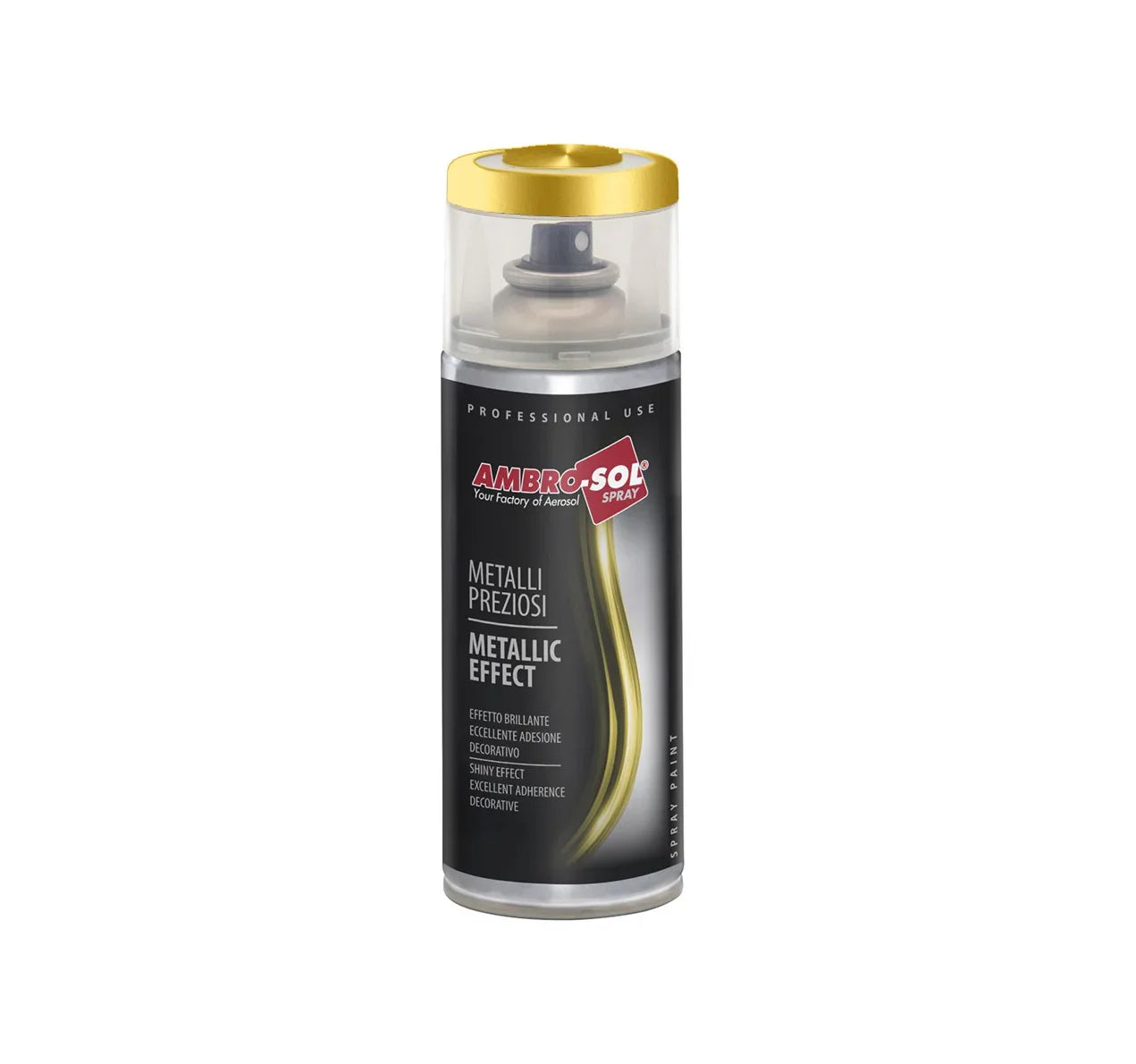 Vernice Acrilica Spray Ambro-Sol Oro Ricco Pallido 400ml - Finitura Lucida, Rapida Essiccazione, 100% Acrilico