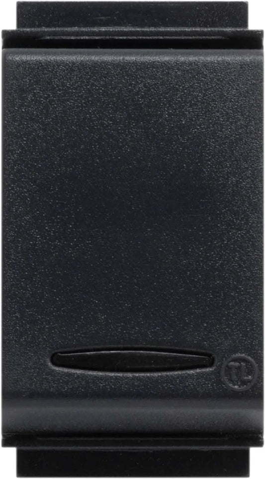 Interruttore Unipolare Luminoso FEB 2012/TL, 10A 250V, Design Italiano, Compatibile Living Classic, Nero