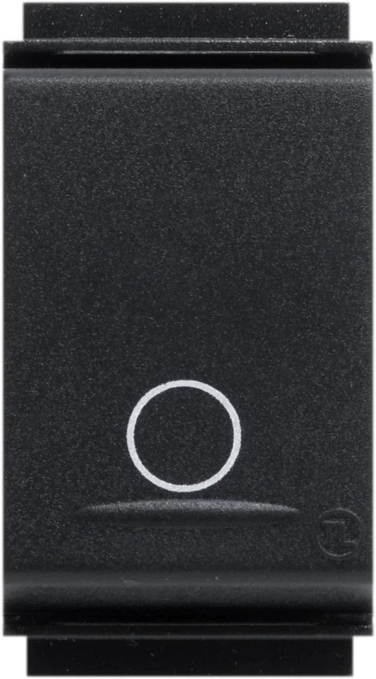 Pulsante Unipolare FEB 2021/TL 10A Nero - Compatibile Bticino Living Classic