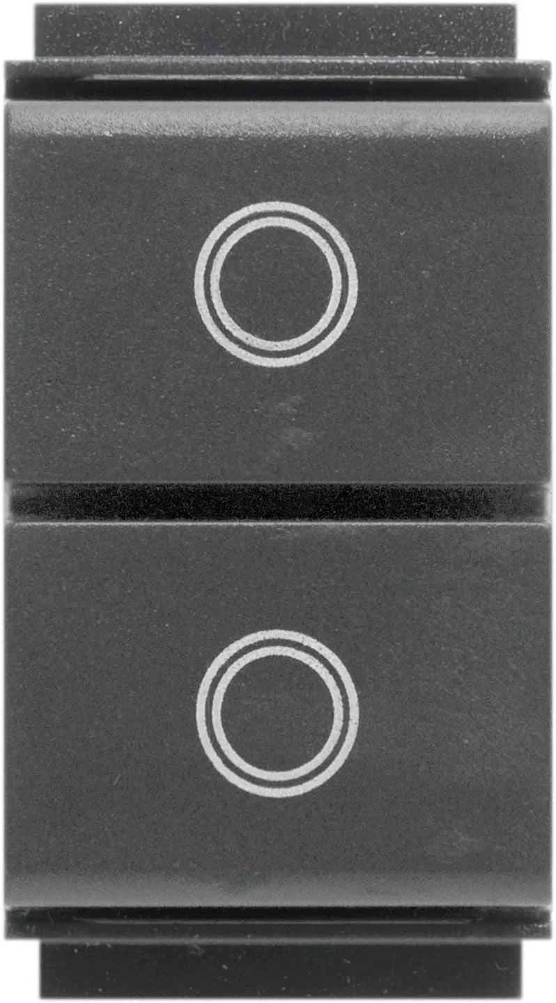 Doppio Pulsante Unipolare FEB 2022/N Nero - Compatibile Bticino Magic