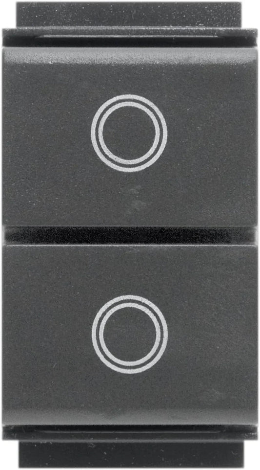 Doppio Pulsante Unipolare FEB 2022/N Nero - Compatibile Bticino Magic