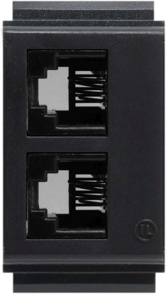 FEB 2085/TL Presa Telefonica 2 Plug RJ11 - Elegante, Made in Italy, Compatibile Living Classic
