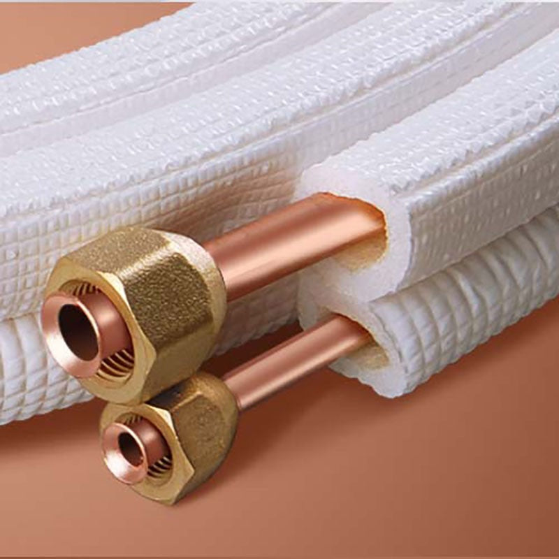 Tubi rame da 7 mt per installazione condizionatore con raccordi e isolamento, ideali per climatizzatori 9000/12000.