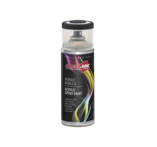 Ambro-Sol Vernice Acrilica Spray 400ml - Nero Lucido, Rapida Essiccazione, Multi-Superficie