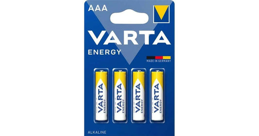 Batterie Alcaline Varta Energy Ministilo AAA - Blister 4 Pezzi - Potenza 1,5V - Codice SKU: VARTA-AAA-ENERGY