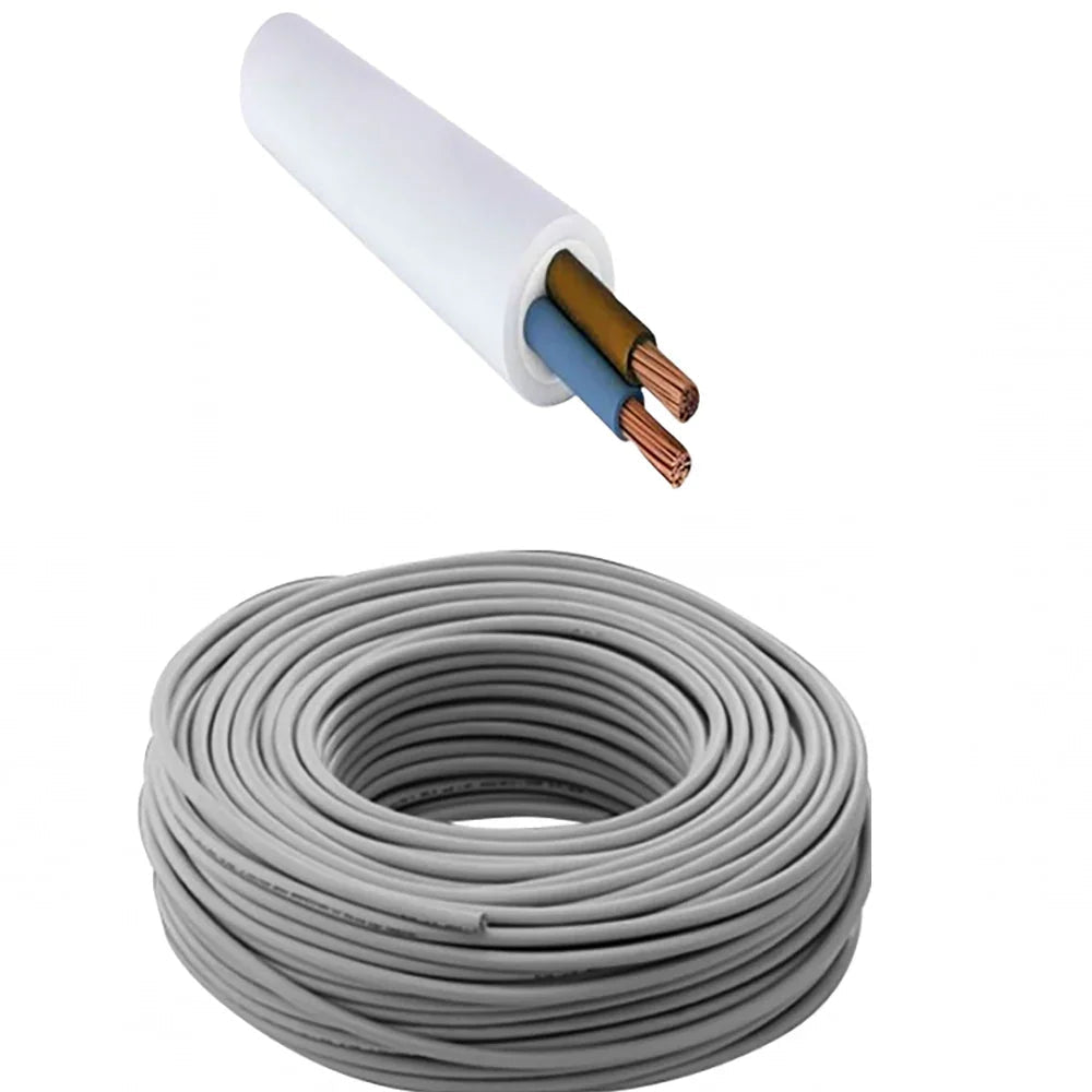 Cavo FG16OR16 2x1,5 mmq Grigio - 100mt, Flessibile, Ottima Resistenza agli Agenti Atmosferici