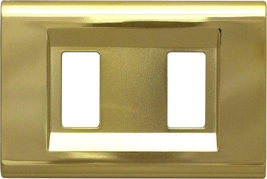 Placca Click 2 Moduli FEB 2582/OR Oro - Design Elegante, Compatibile Serie Magic, Made in Italy