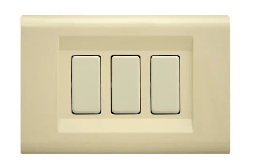 Placca Tocco 3 Moduli FEB 2573A Avorio - Design Elegante e Resistente in Tecnopolimero