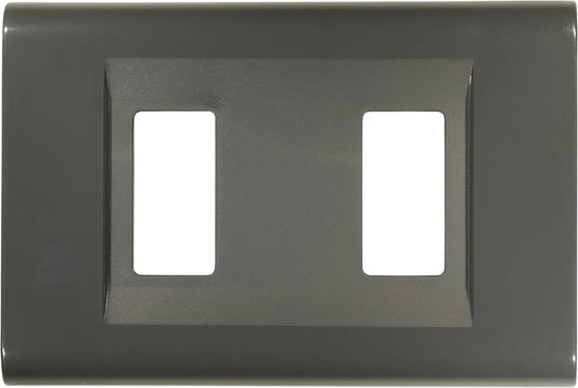 Placca Click 2F Grigio Scuro FEB 2582/GS - Tecnopolimero Resistente, Design Moderno e Facile Installazione