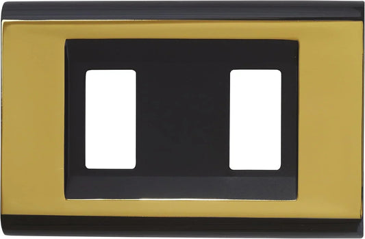 Placca Click 2F Nero Oro - FEB 2582/NOR, Design Elegante in Tecnopolimero, Installazione Rapida