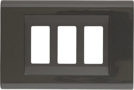 Placca Click 3F Grigio Scuro FEB 2583/GS - Fissaggio A Scatto, Tecnopolimero, Design Elegante