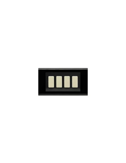 Placca Click 4F Nero X Magic FEB, Elegante Semplicità, SKU 2584 FEB/N, Facile Installazione