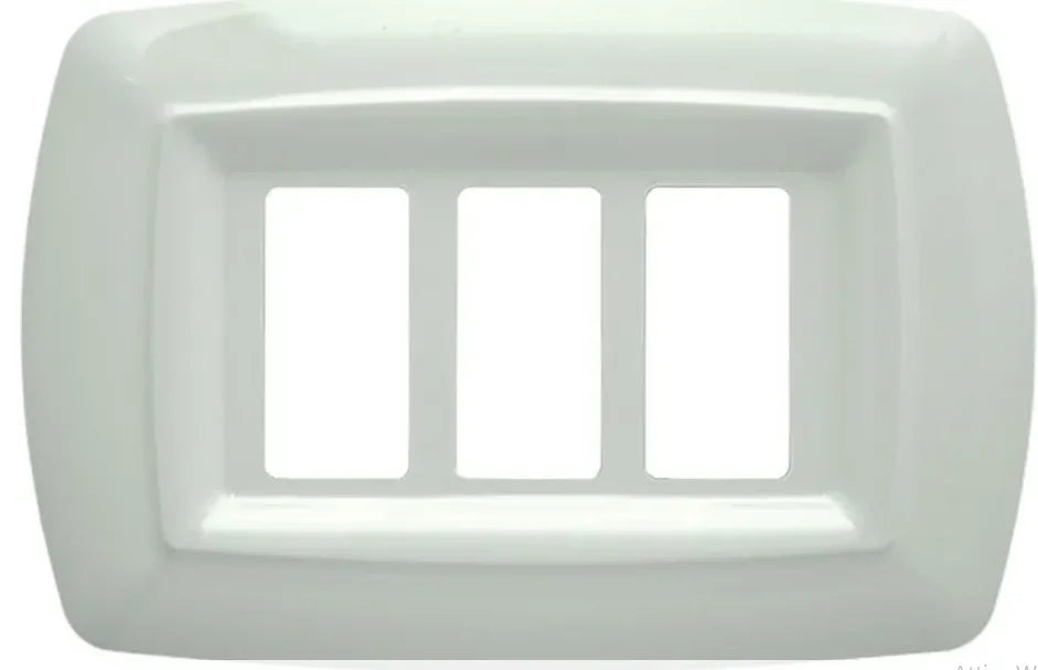 Placca Tondo' 3 Posti Bianco Elegante - Facile Installazione - SKU FEB 2593/WH