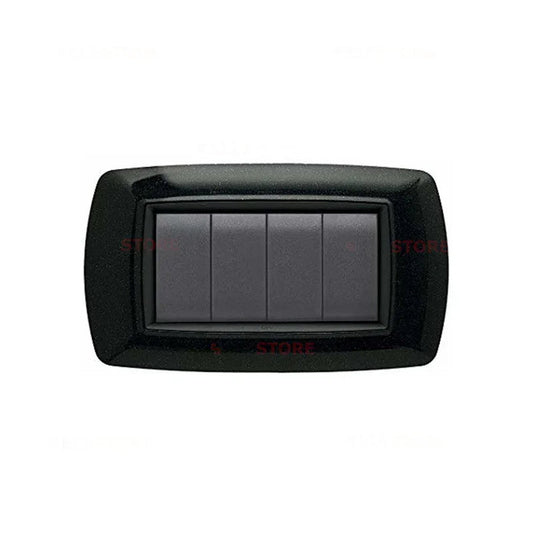 Placca FEB 4 Posti Nero Glittering, Design Elegante, Facile Installazione - SKU FEB 2984/NG