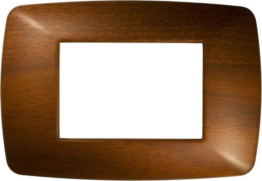 Placca Brio 3F FEB 3203/LS in Legno Scuro - Elegante e Funzionale per 3 Moduli