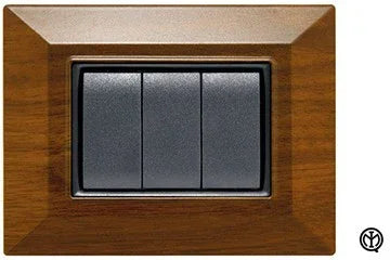 Placca Flexi' Plain 3F FEB 5203/LS - Elegante In Legno Scuro, Facile Installazione, Design Versatile