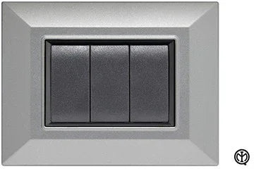 Placca Flexi Plain 4F in Alluminio Chiaro - FEB 5204/AC | Design Minimalista e Installazione Facile