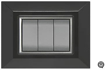 Placca Flexi Plain 4F Grigio Scuro, FEB 5204/GS - 4 Moduli, Design Elegante e Funzionale