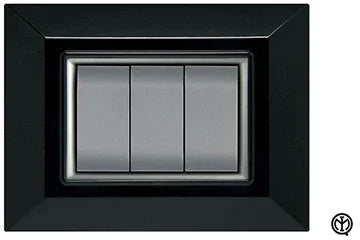 Placca Flexi Plain 4F Nero Lucido FEB 5204/N - Design Elegante e Facile Installazione