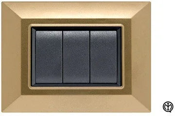 Placca Flexi Plain 4F Oro Satinato - FEB 5204/OS, Design Elegante e Funzionale, 4 Moduli