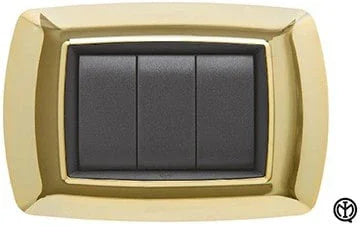 Placca Life 2P Oro FEB 2982/OR - Elegante Design per Illuminazione Moderna, Facile Installazione
