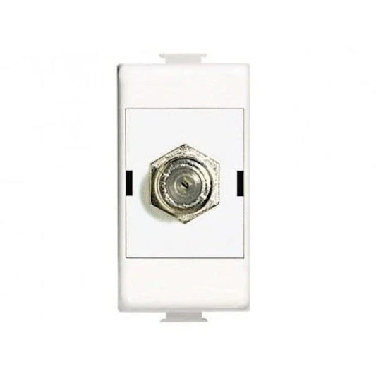Presa TV Coassiale Tipo F BTicino Matix AM5173DF - 75 Ohm, Aggancio a Vite, Colore Bianco